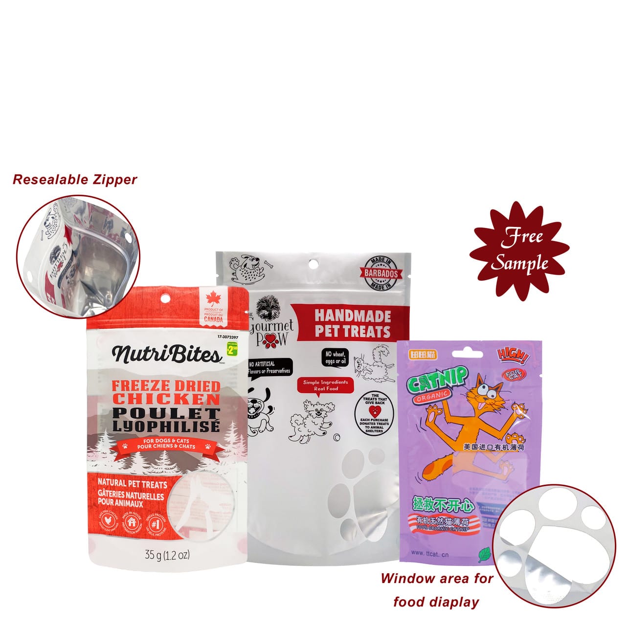 recyclable pet food packaging:BOPE /PE/EVOH Doypack Zipper Packaging ...