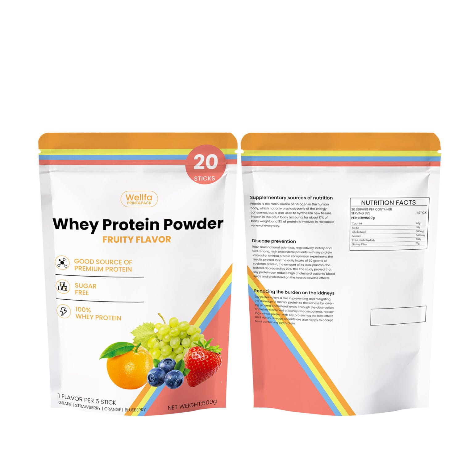 Protein Powder Pouch Proteina Powder Doypack:Bolsa Personnalise Custom Printing Whey Protein ...