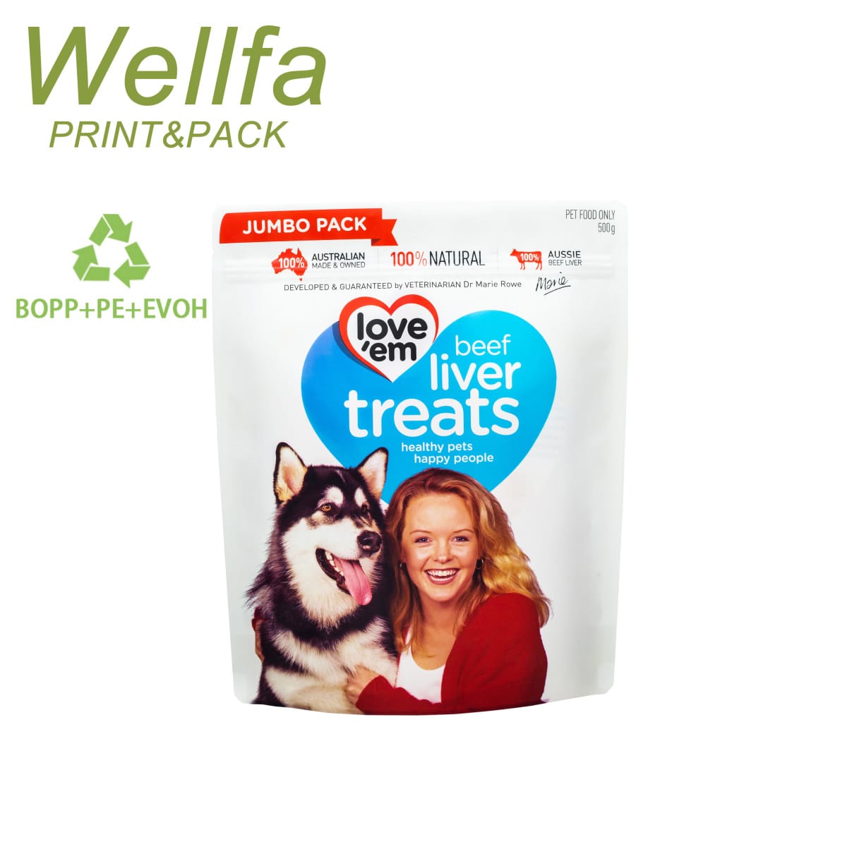 Custom Design Plastic Flexible Resealable Zipper Recyclable Packaging